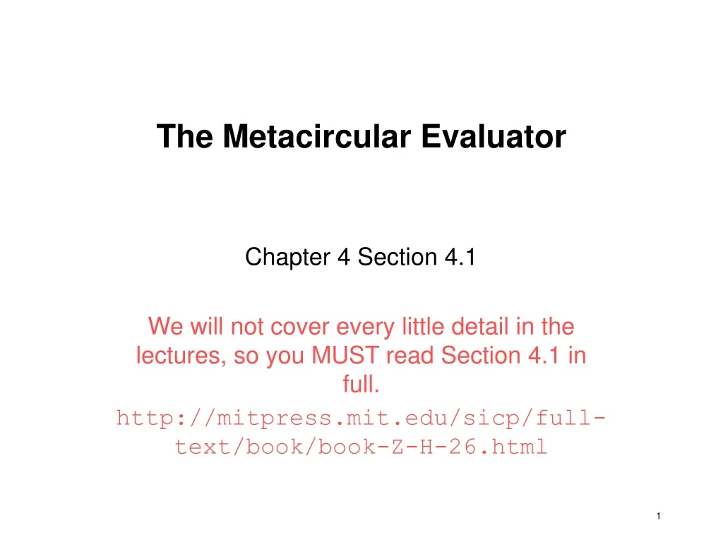 the metacircular evaluator
