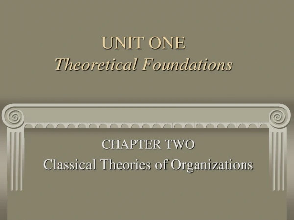 UNIT ONE Theoretical Foundations