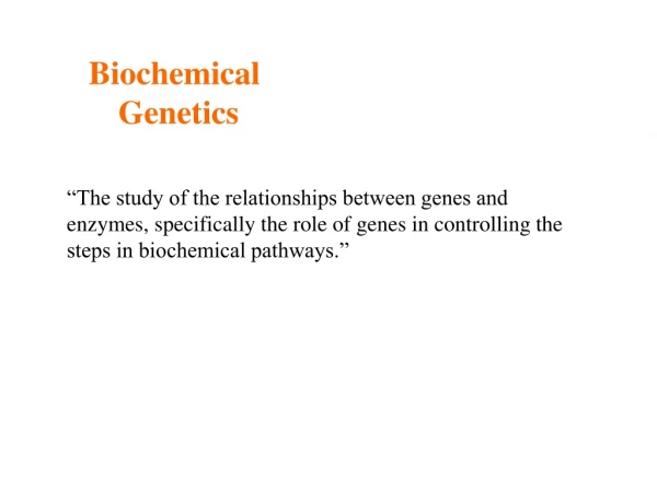 Biochemical  Genetics
