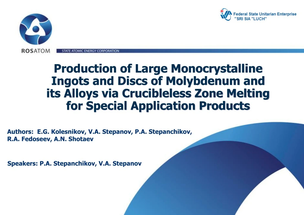 production of large monocrystalline ingots