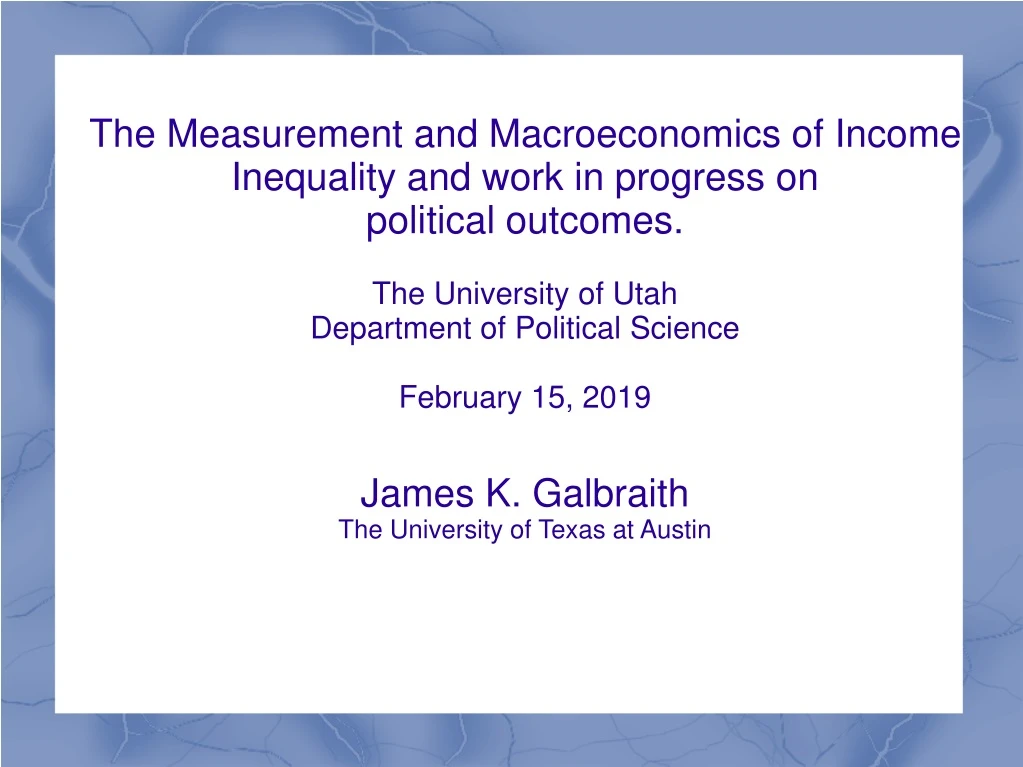 the measurement and macroeconomics of income