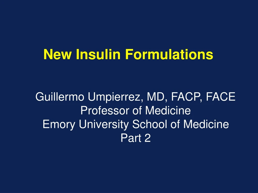 new insulin formulations