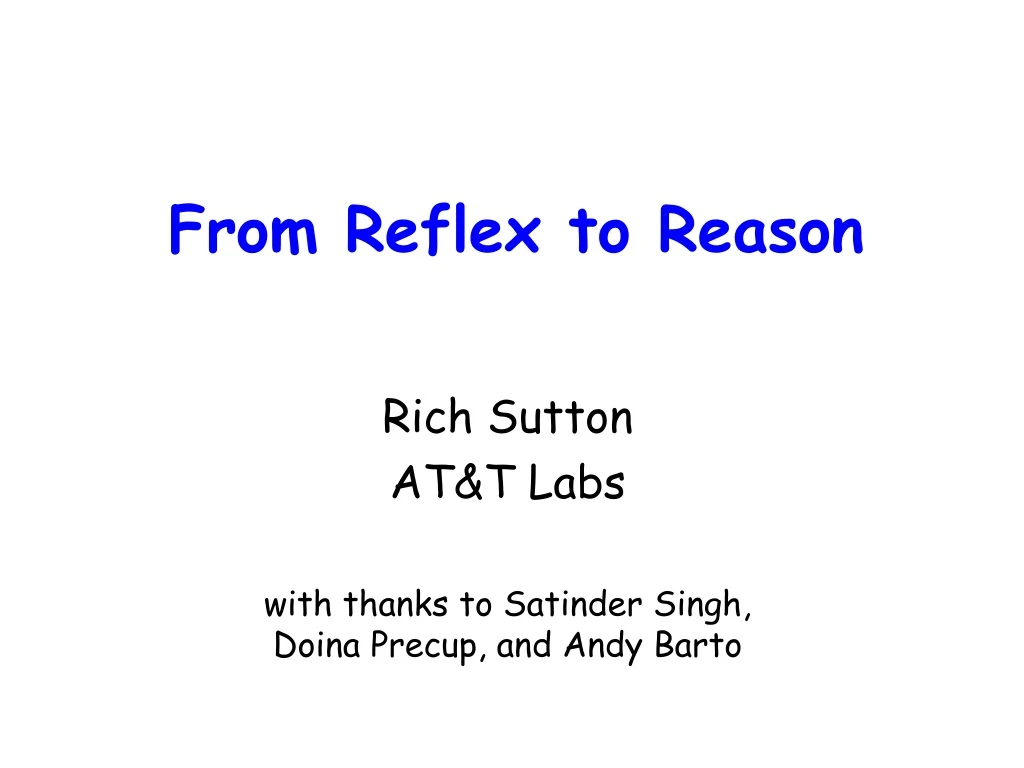 from reflex to reason