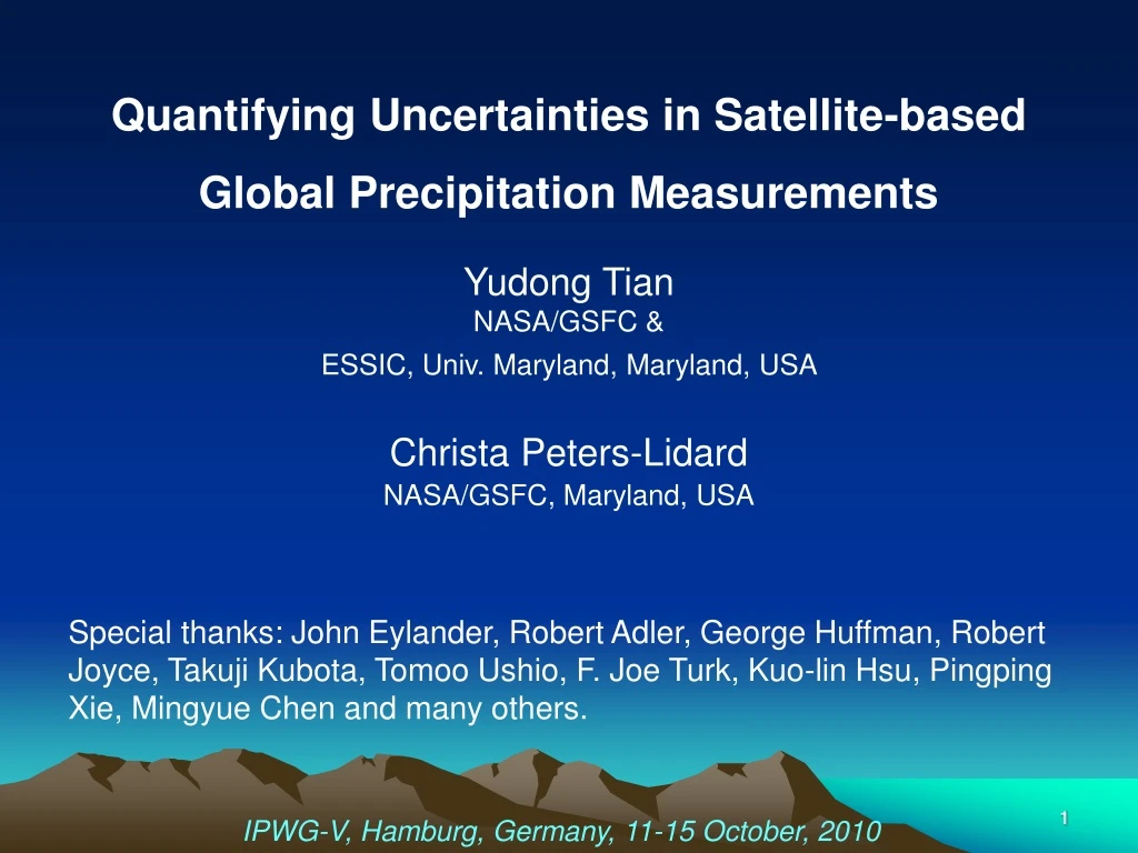 quantifying uncertainties in satellite based