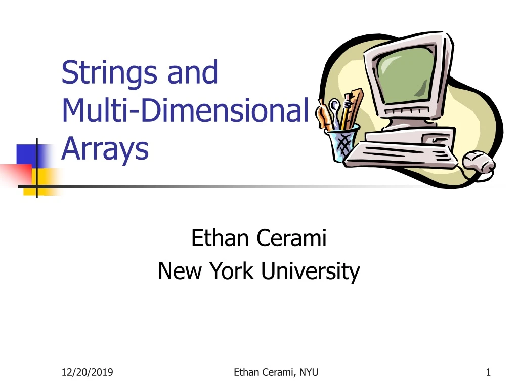 strings and multi dimensional arrays