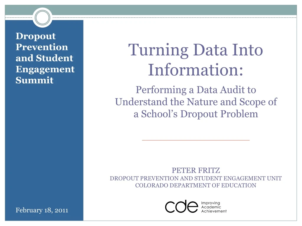 turning data into information performing a data