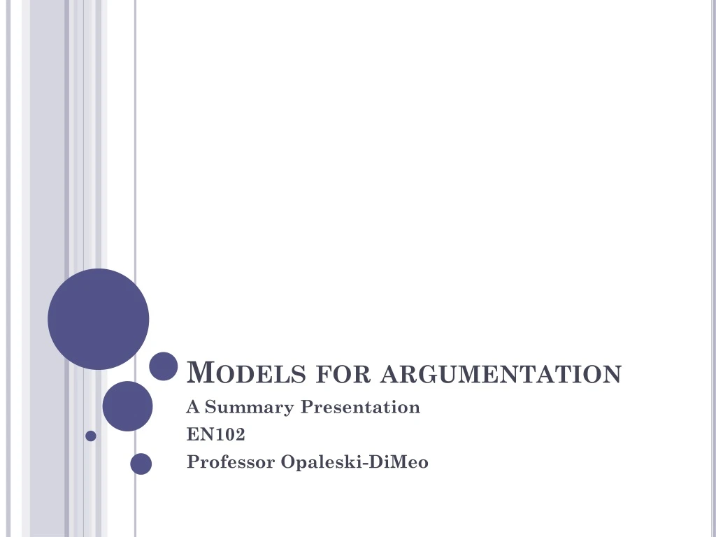 models for argumentation