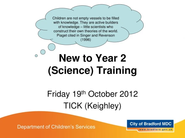 New to Year 2  (Science) Training