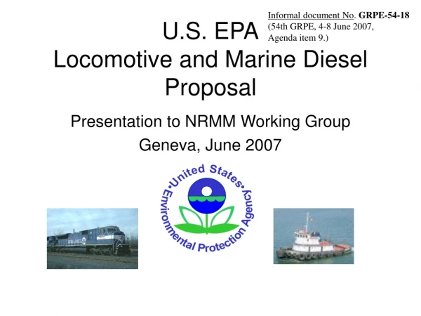 U.S. EPA Locomotive and Marine Diesel Proposal