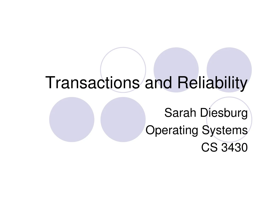 transactions and reliability