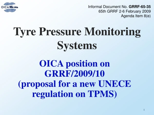 Tyre Pressure Monitoring Systems