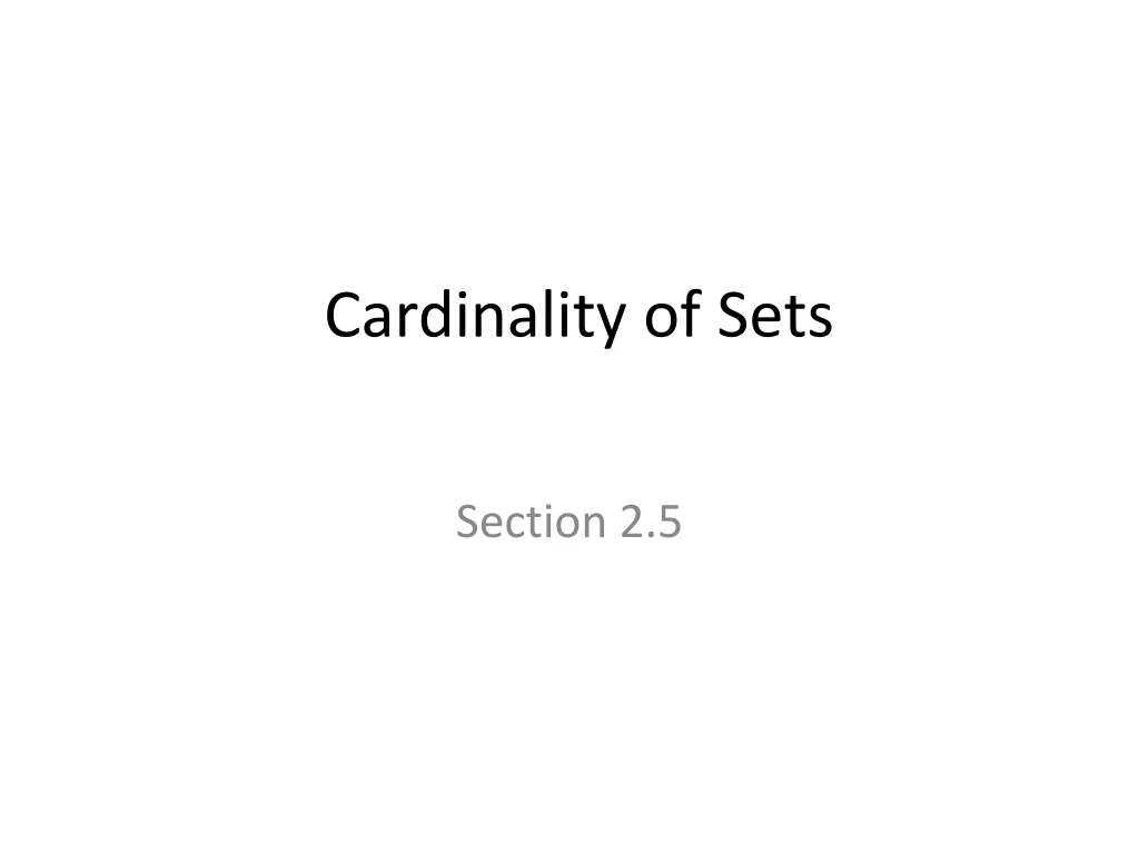 cardinality of sets