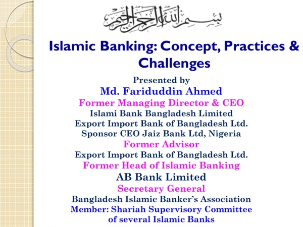 Islamic Banking: Concept, Practices &amp; Challenges