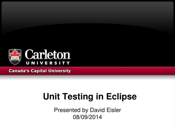 Unit Testing in Eclipse