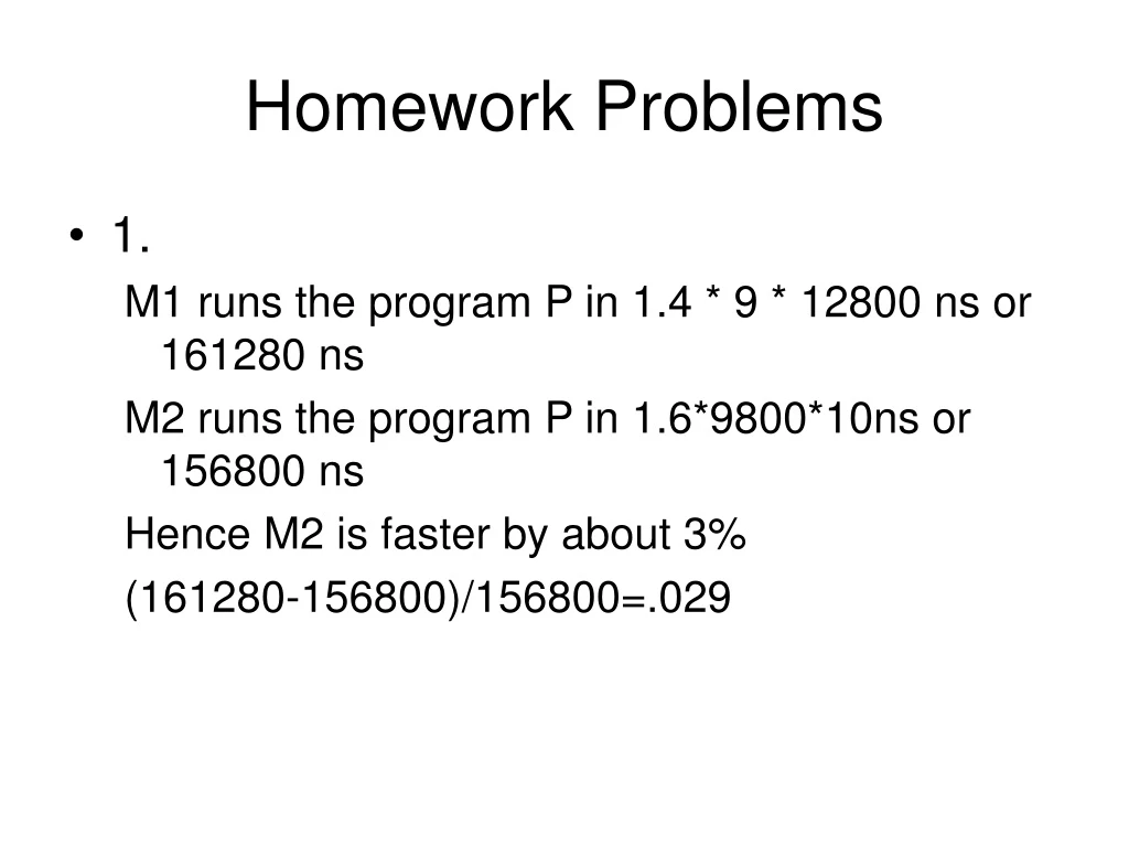 homework problems