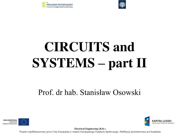 CIRCUITS and SYSTEMS – part I I