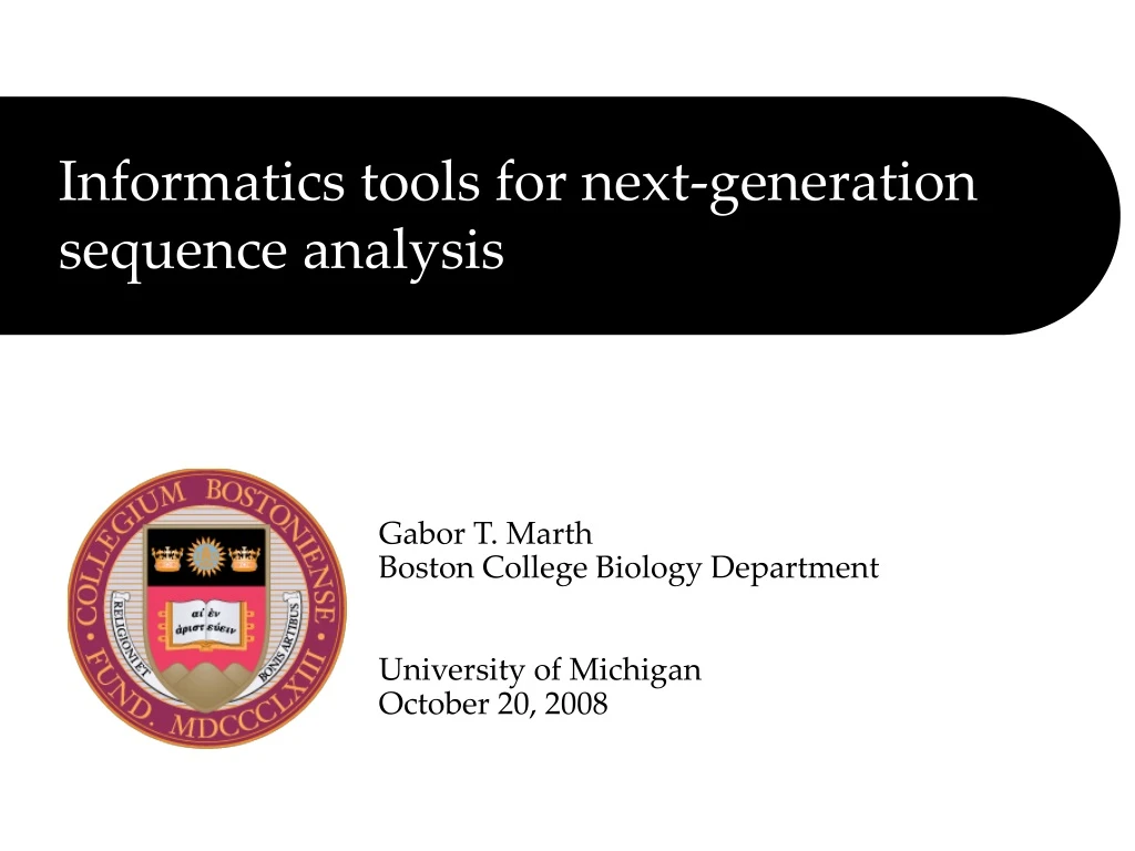 informatics tools for next generation sequence analysis