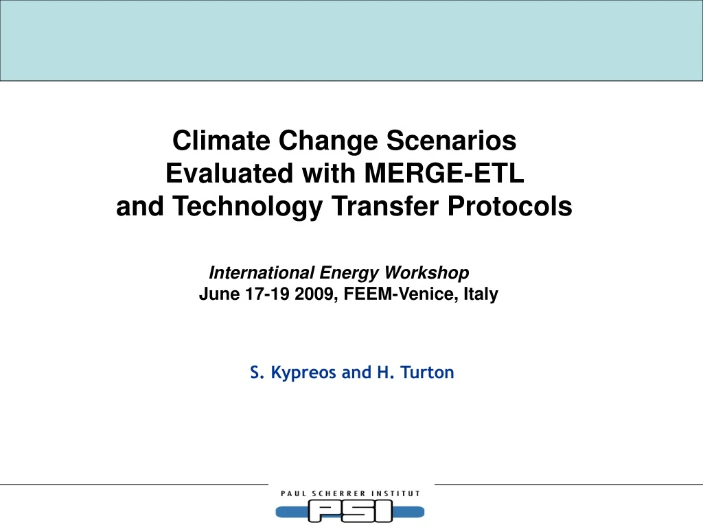 climate change scenarios evaluated with merge