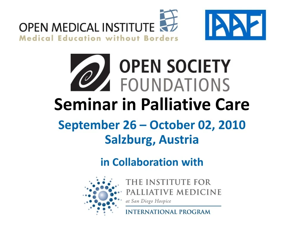 seminar in palliative care