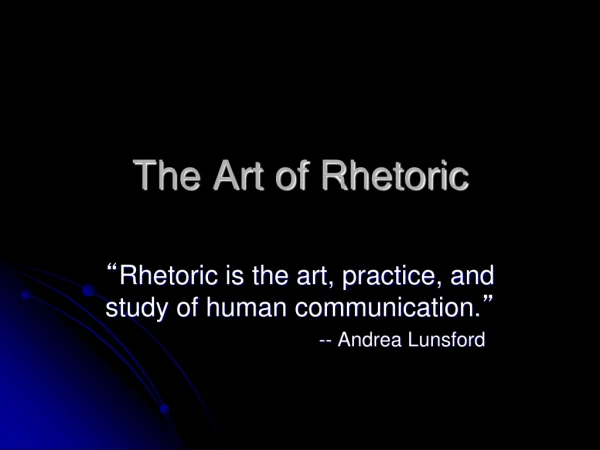 The Art of Rhetoric