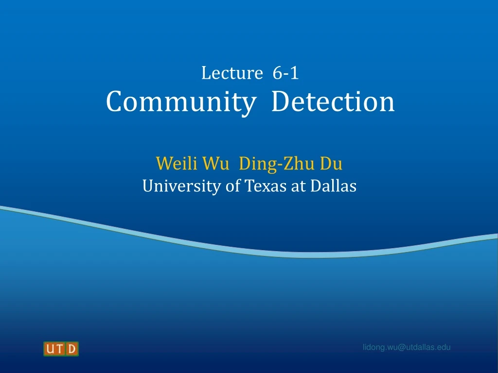 lecture 6 1 community detection