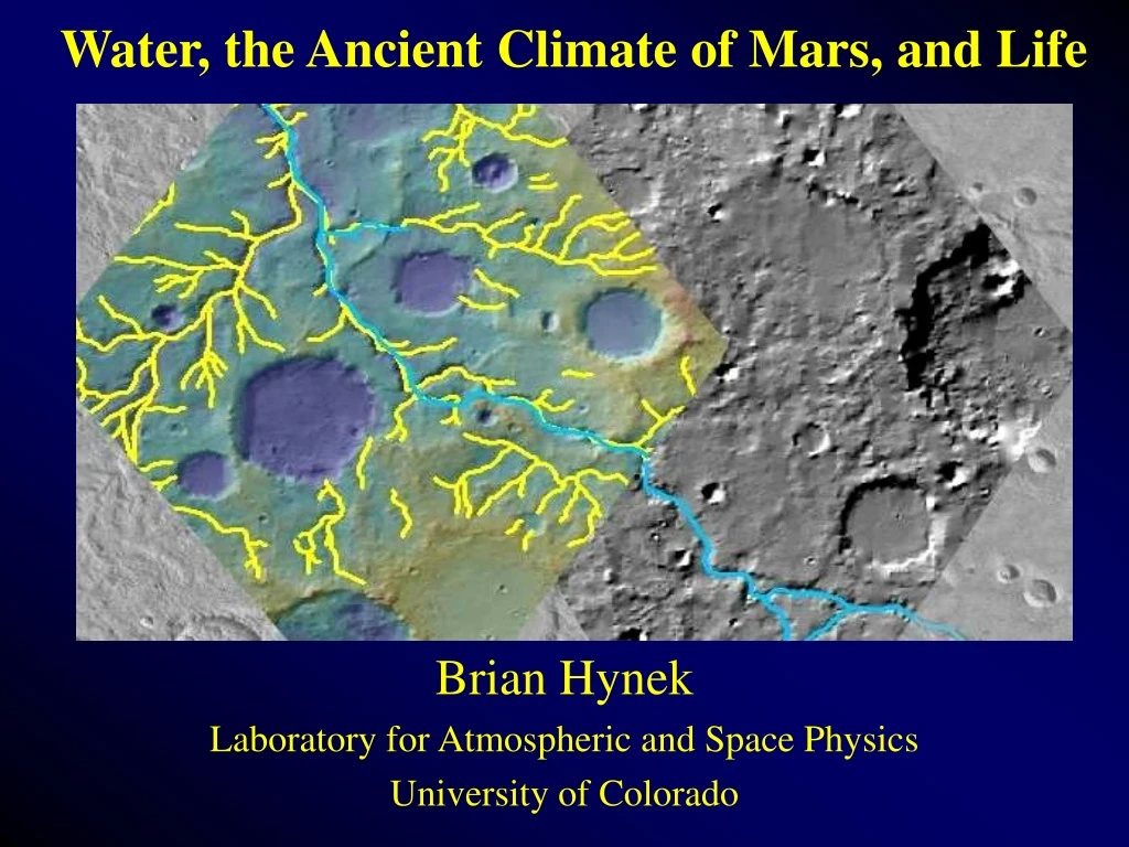 water the ancient climate of mars and life