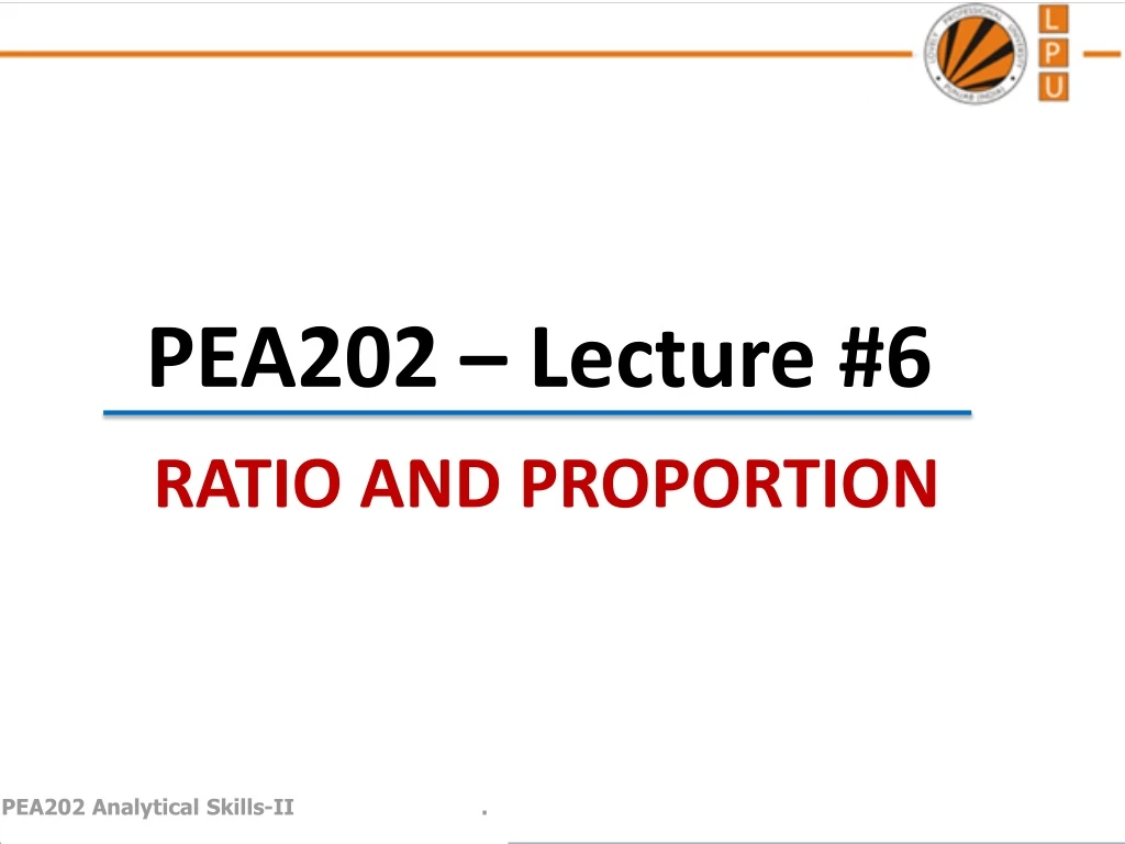 pea202 lecture 6