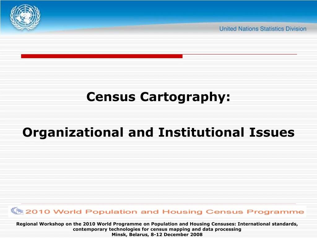 census cartography organizational and institutional issues