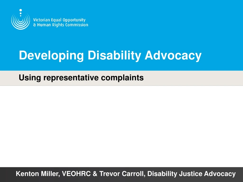 developing disability advocacy