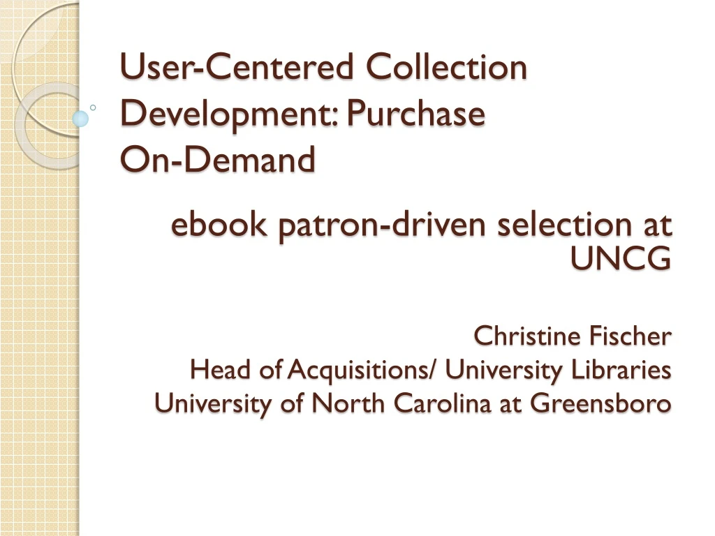 user centered collection development purchase on demand