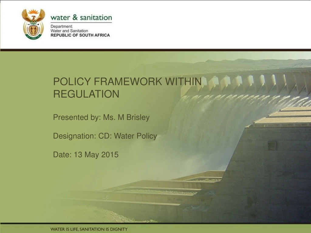 policy framework within regulation presented