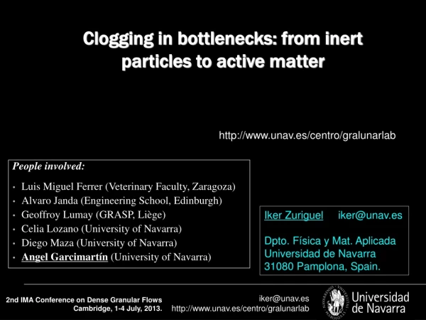 Clogging in bottlenecks: from inert particles to active matter