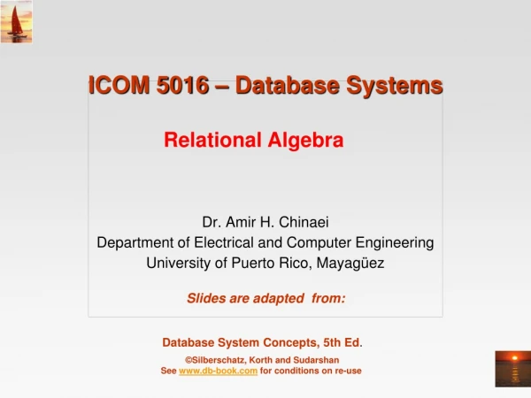 ICOM 5016 – Database Systems
