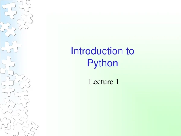 Introduction to  Python