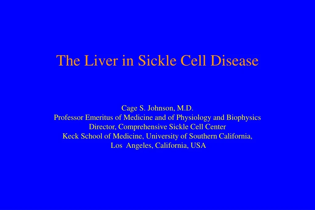 the liver in sickle cell disease