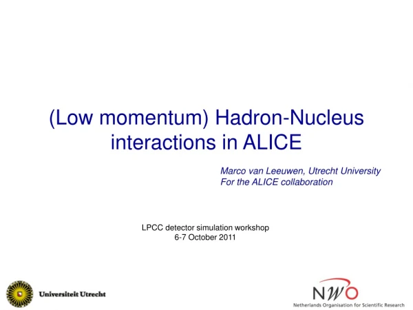 (Low momentum) Hadron-Nucleus interactions in ALICE