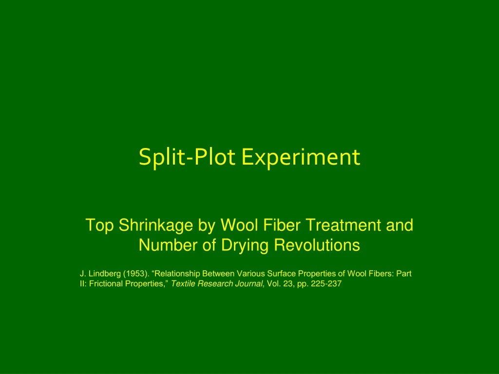split plot experiment