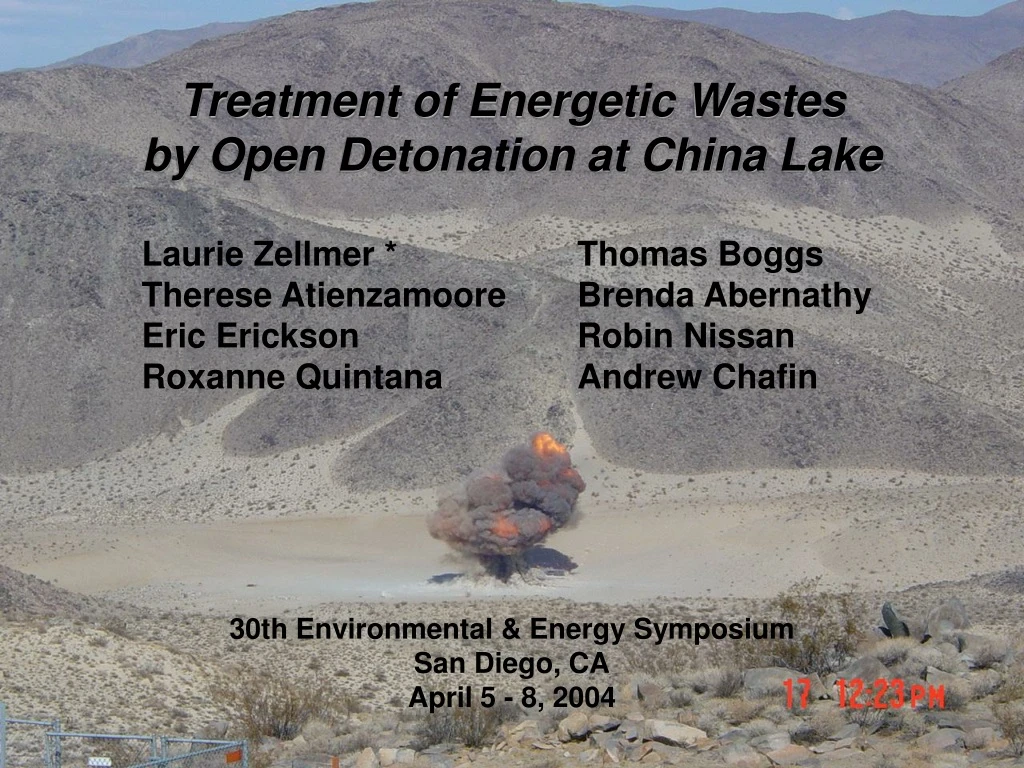 treatment of energetic wastes by open detonation