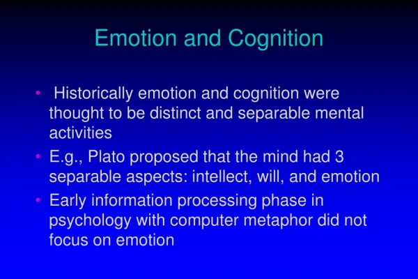 Emotion and Cognition