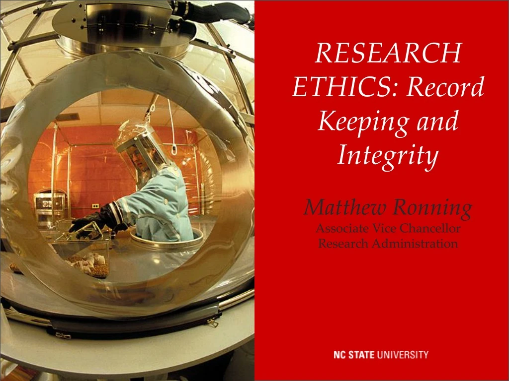 research ethics record keeping and integrity