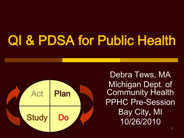 QI &amp; PDSA for Public Health