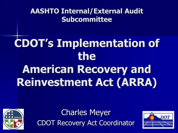 Charles Meyer CDOT Recovery Act Coordinator