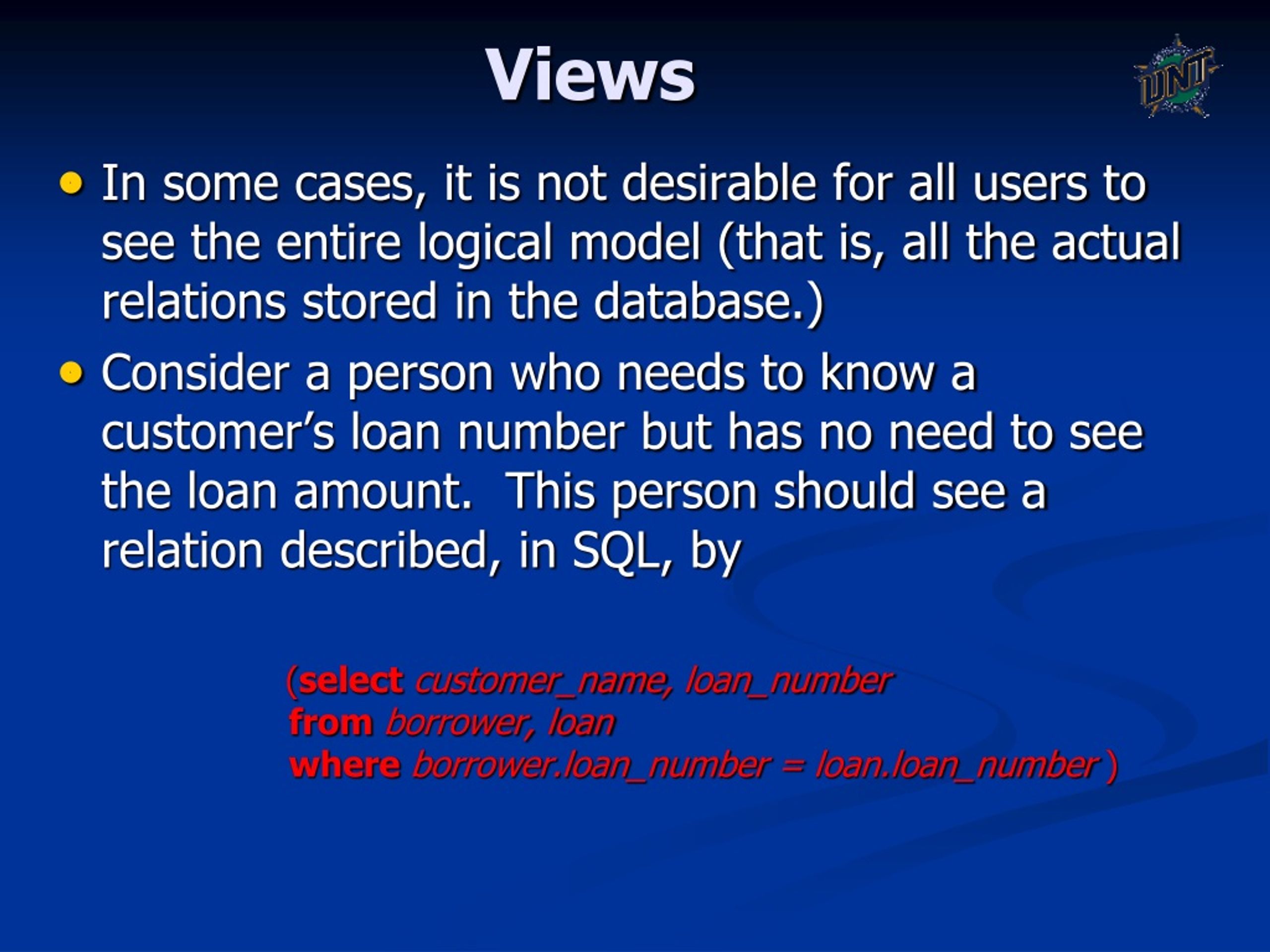 Views and Materialized Views in Databases - slide 1