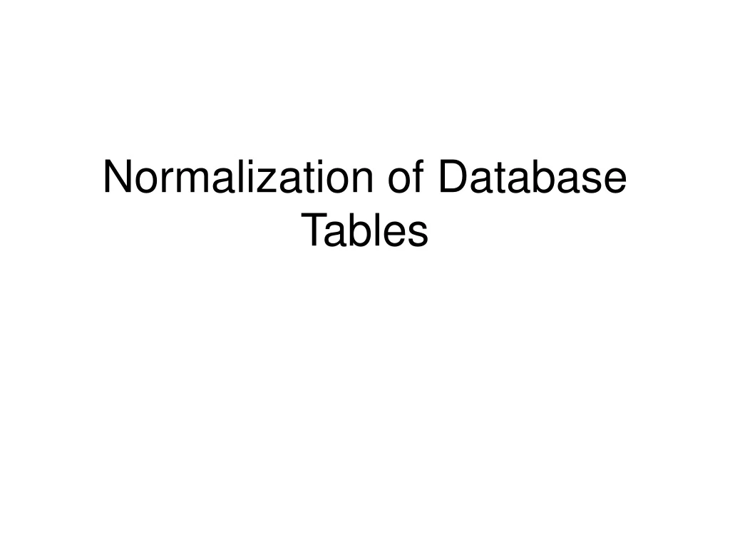 normalization of database tables