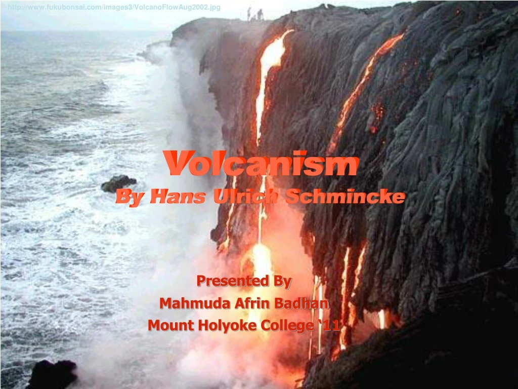 volcanism by hans ulrich schmincke