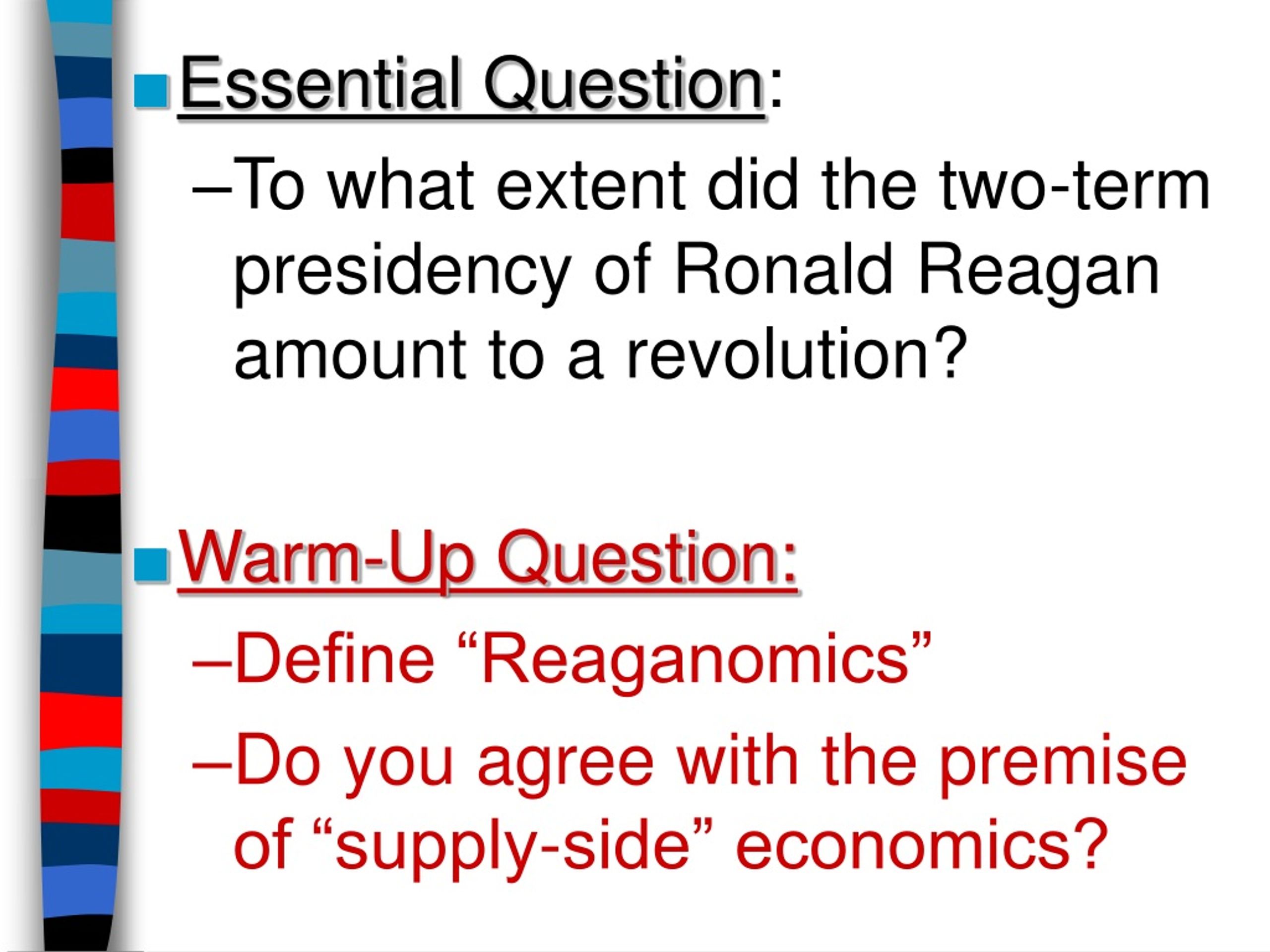 Reagan's Revolution: The Two-Term Presidency and its Impact - slide 1