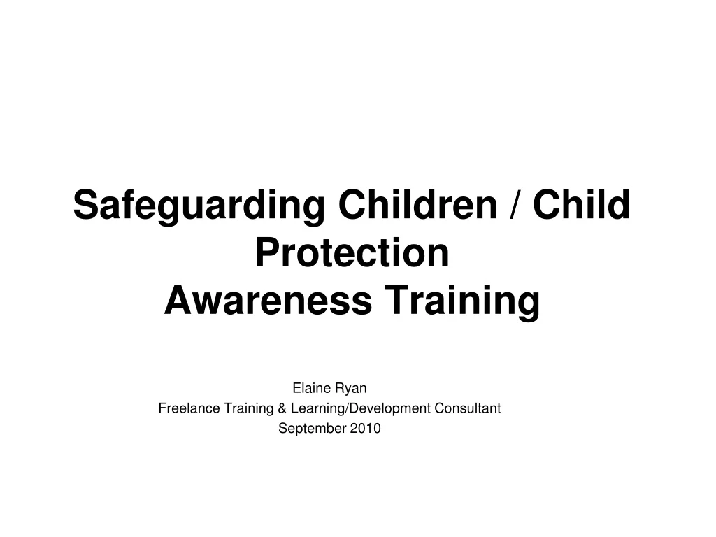 safeguarding children child protection awareness training