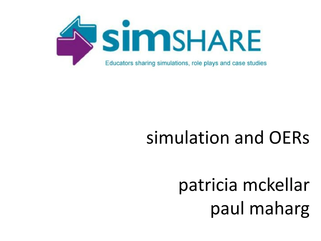 simulation and oers patricia mckellar paul maharg