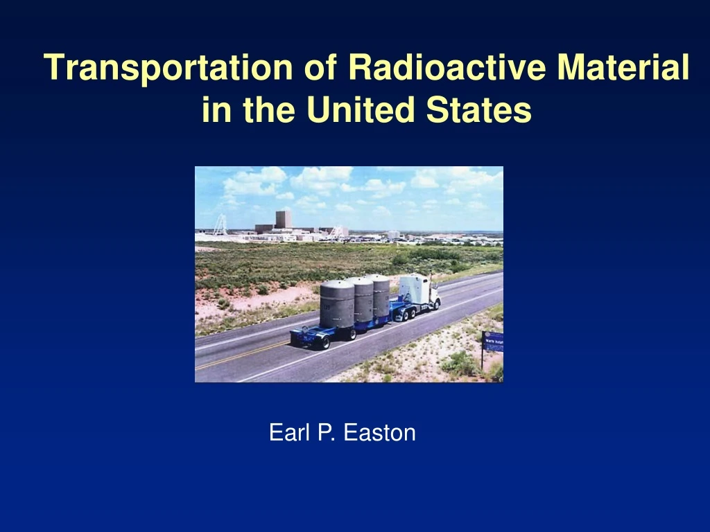 transportation of radioactive material in the united states