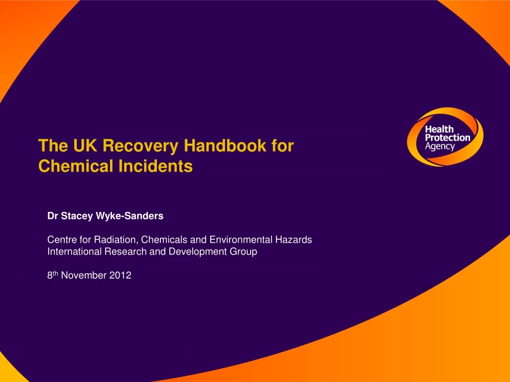 the uk recovery handbook for chemical incidents